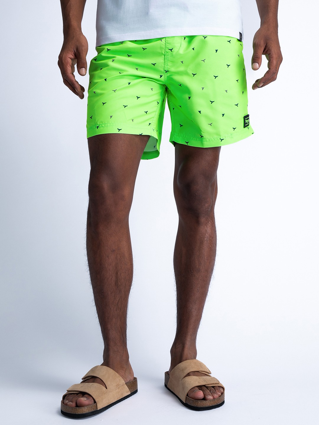 

Petrol Men Ditsy Print Swimming Shorts, Fluorescent green