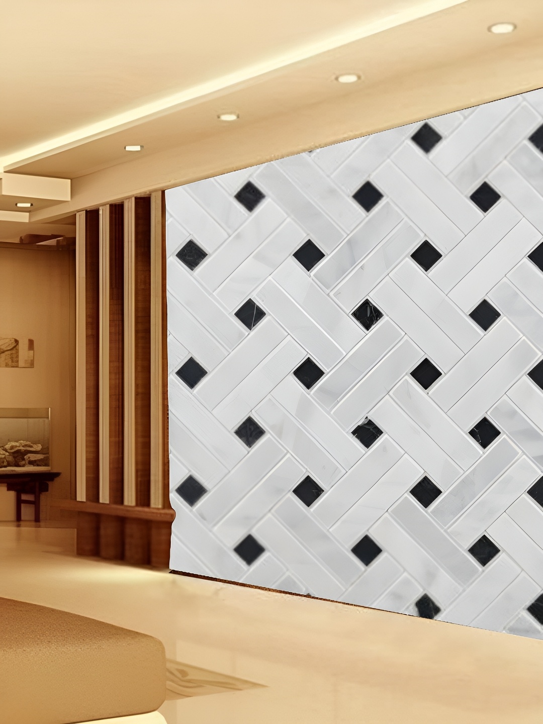 

Aura Beige & Black 3D Printed Self Adhesive Wall Sticker