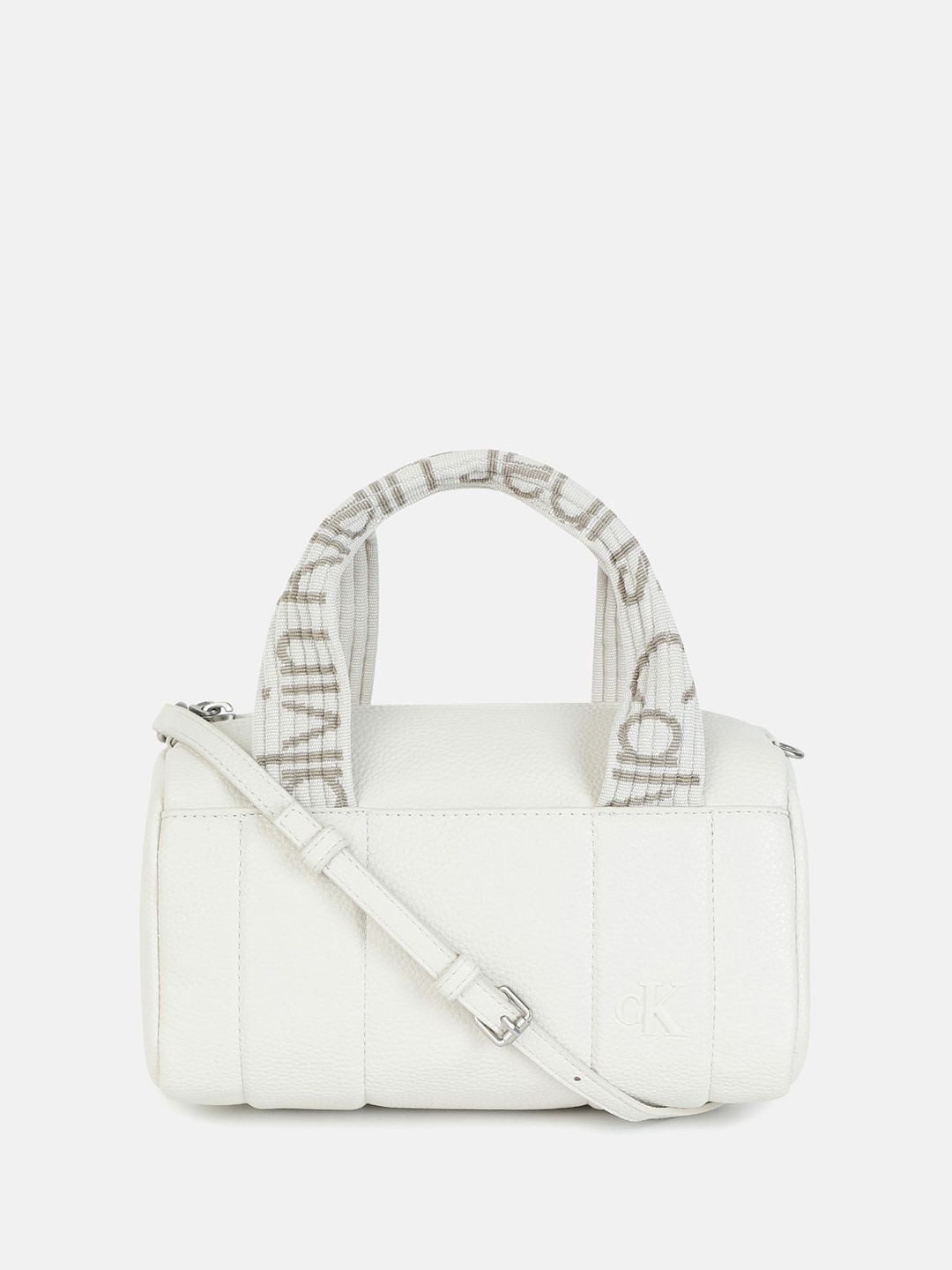 

Calvin Klein PU Structured Handheld Bag with Bow Detail, Beige