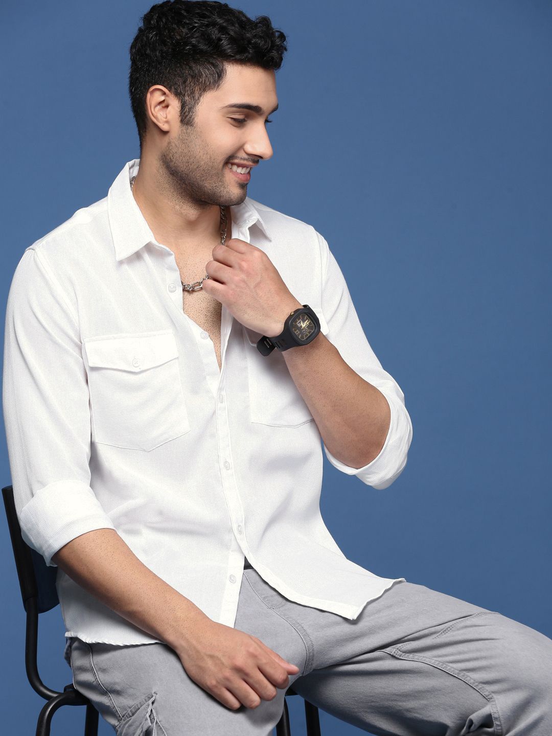 

SHOWOFF Men Standard Slim Fit Opaque Casual Shirt, White