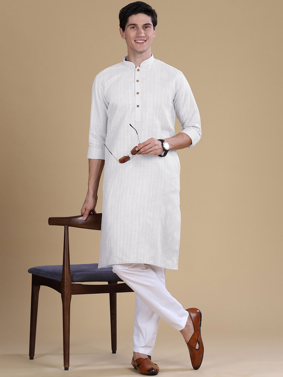

Anouk Thread Work Kurta, White