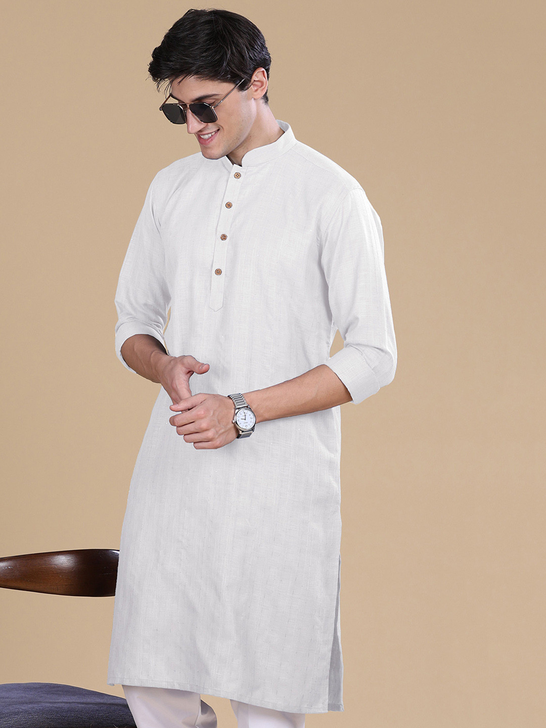 

Anouk Thread Work Kurta, White