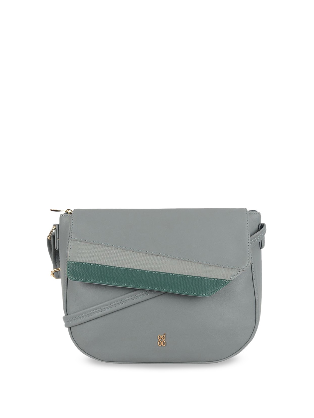 

Baggit Colourblocked PU Swagger Sling Bag, Grey