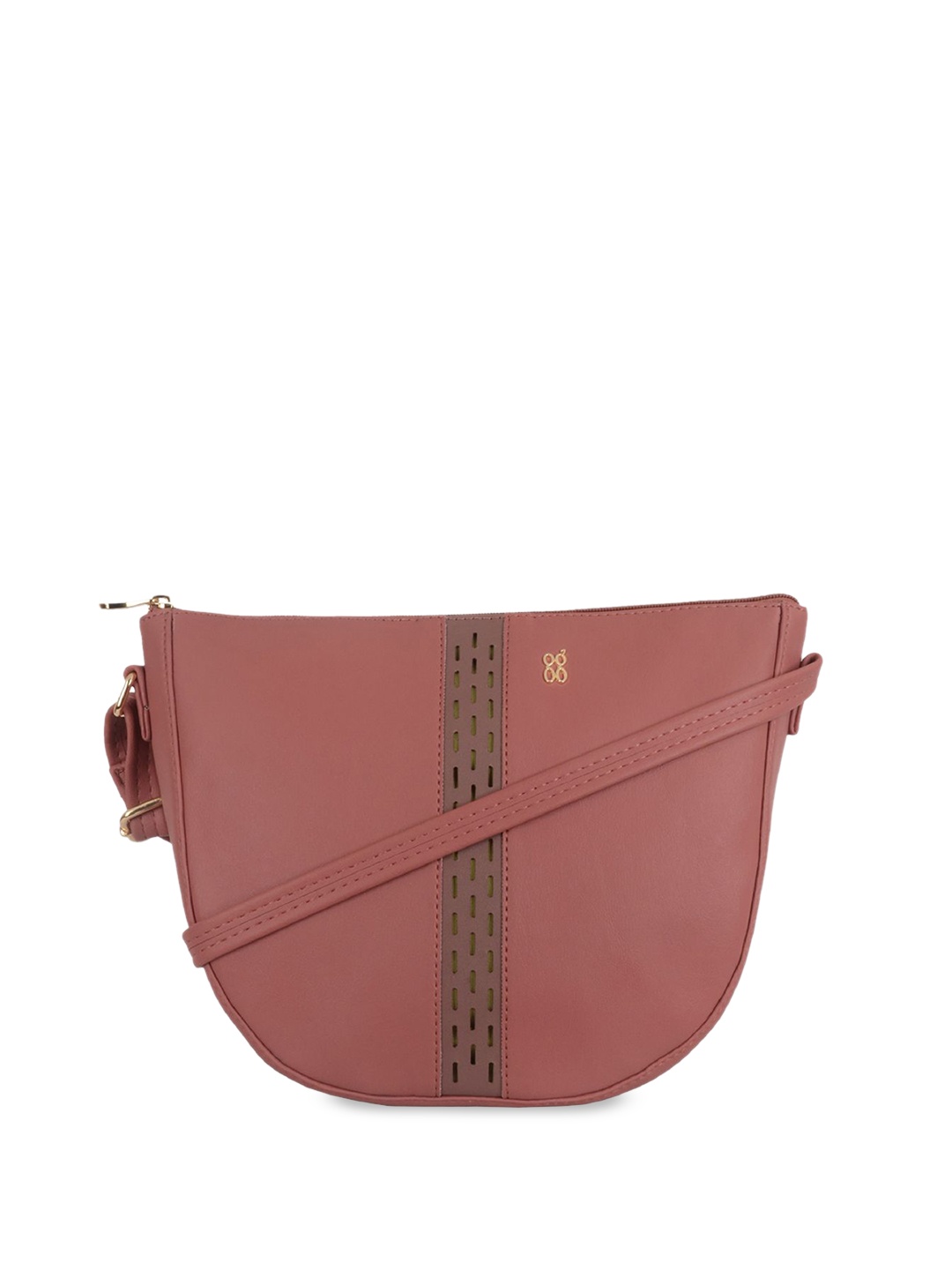 

Baggit Women's PU Half Moon Sling Bag with Tasselled, Rose