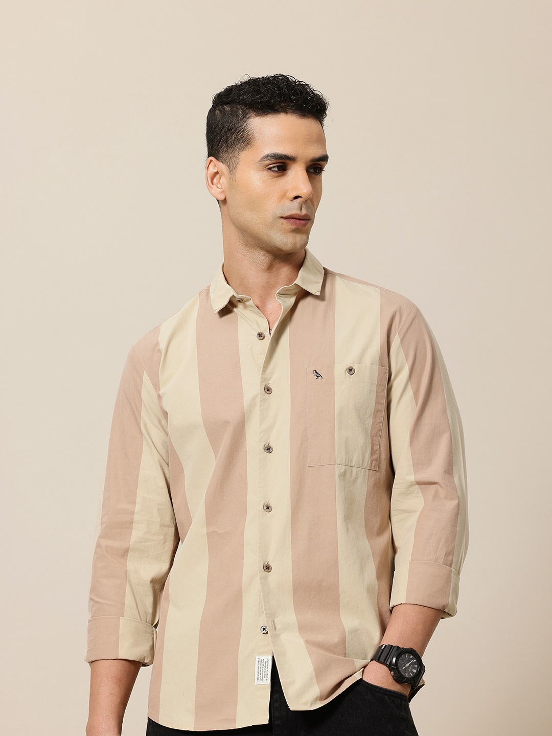 

Mr Bowerbird Premium Striped Casual Shirt, Rust