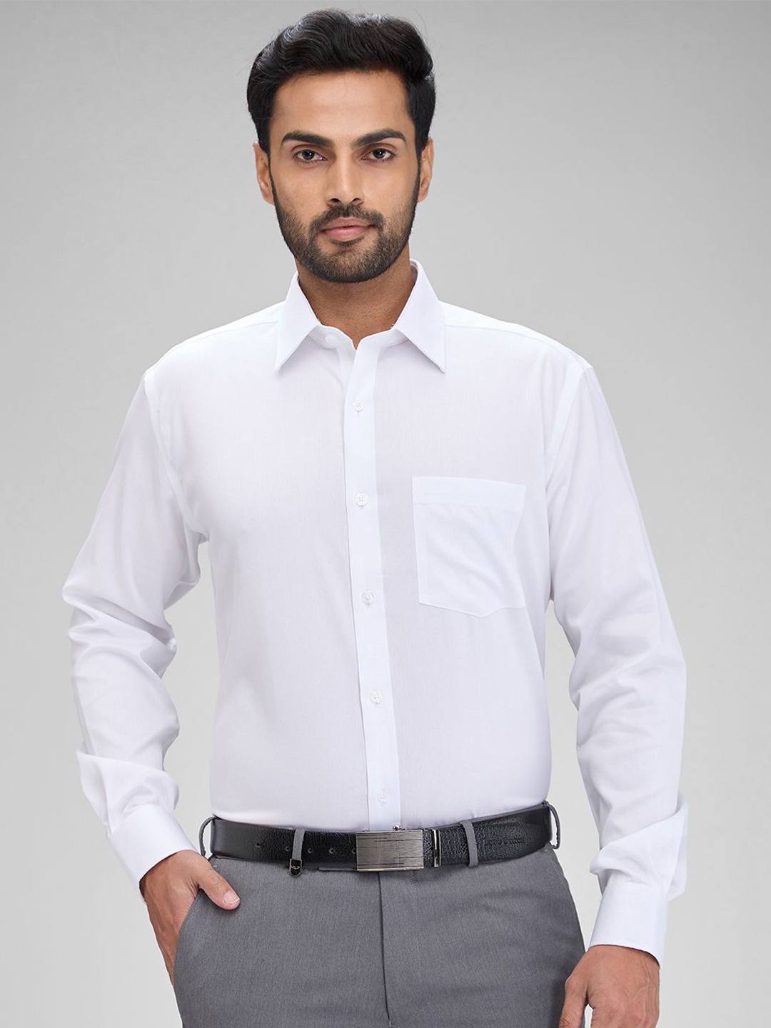 

Park Avenue Men Opaque Spread Collar Formal Shirt, White