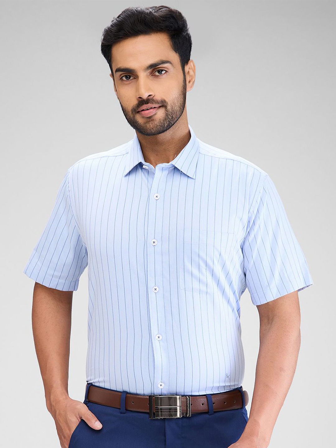 

Park Avenue Men Opaque Striped Casual Shirt, Blue
