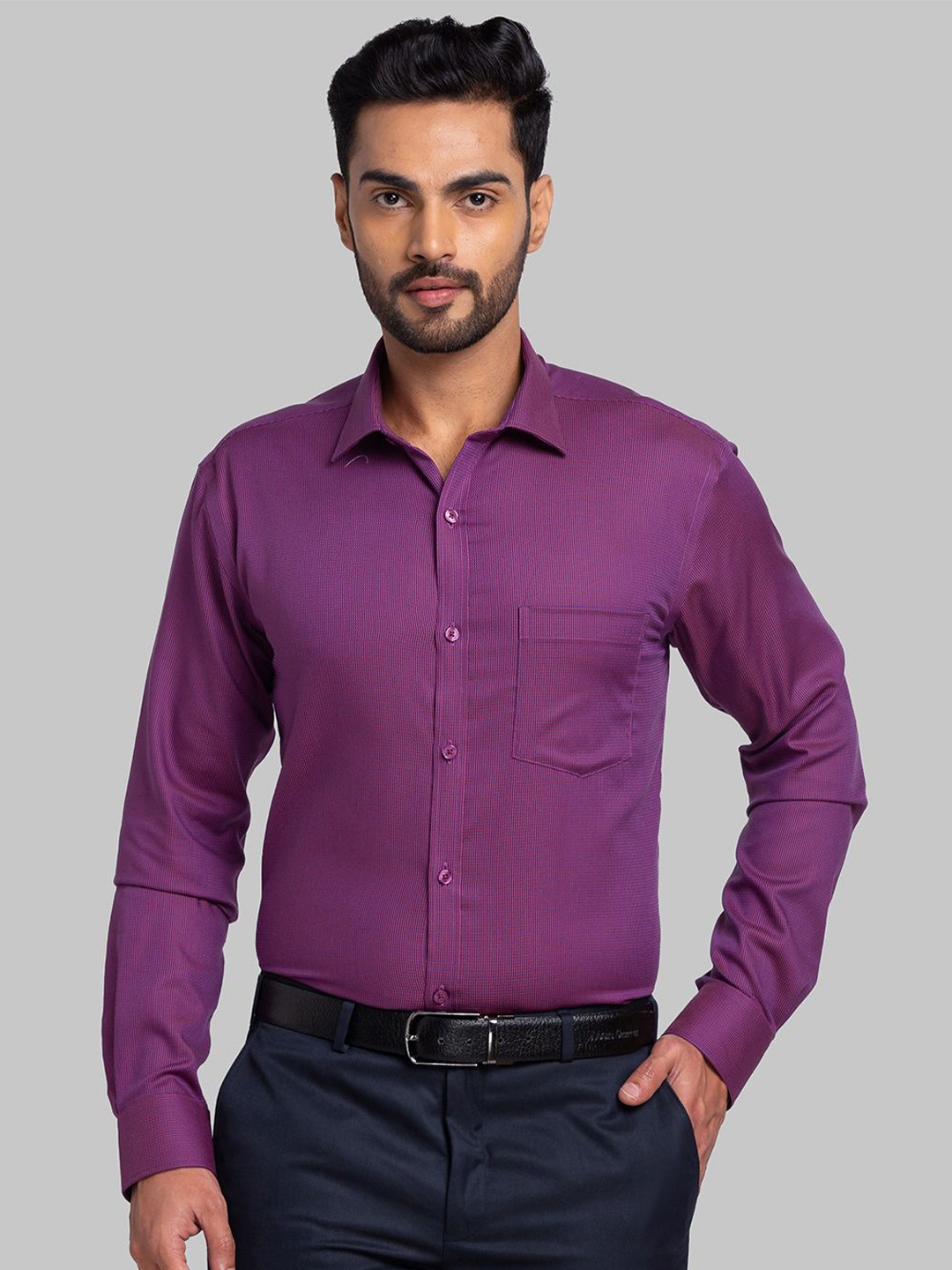 

Park Avenue Men Solid Slim Fit Opaque Casual Shirt, Violet