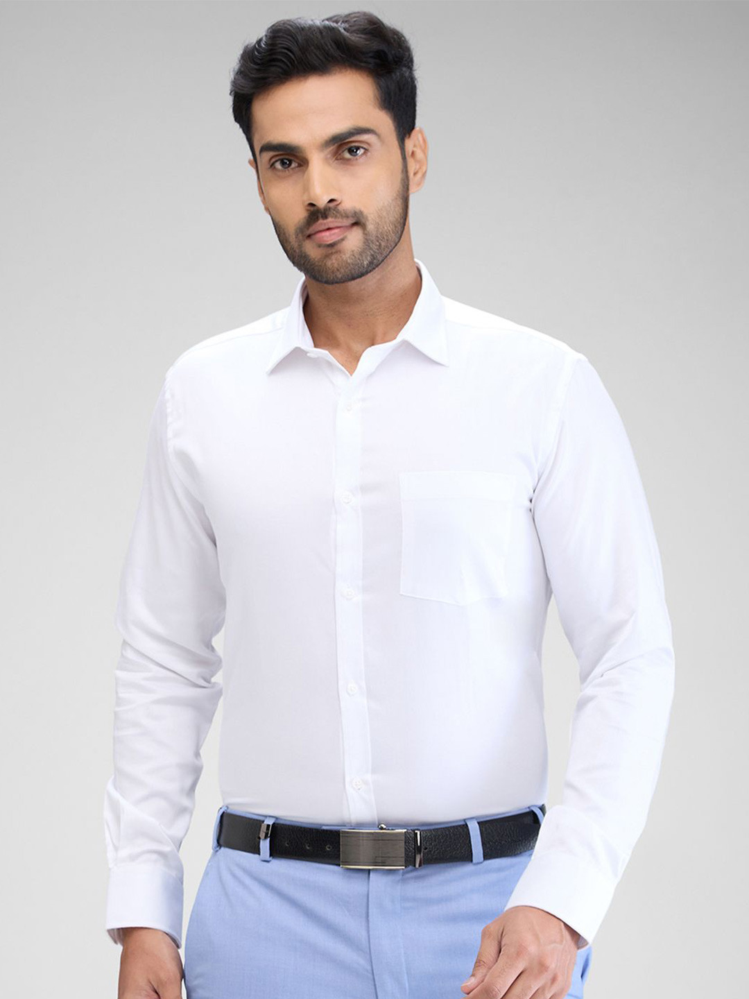 

Park Avenue Men Slim Fit Opaque Spread Collar Formal Shirt, White