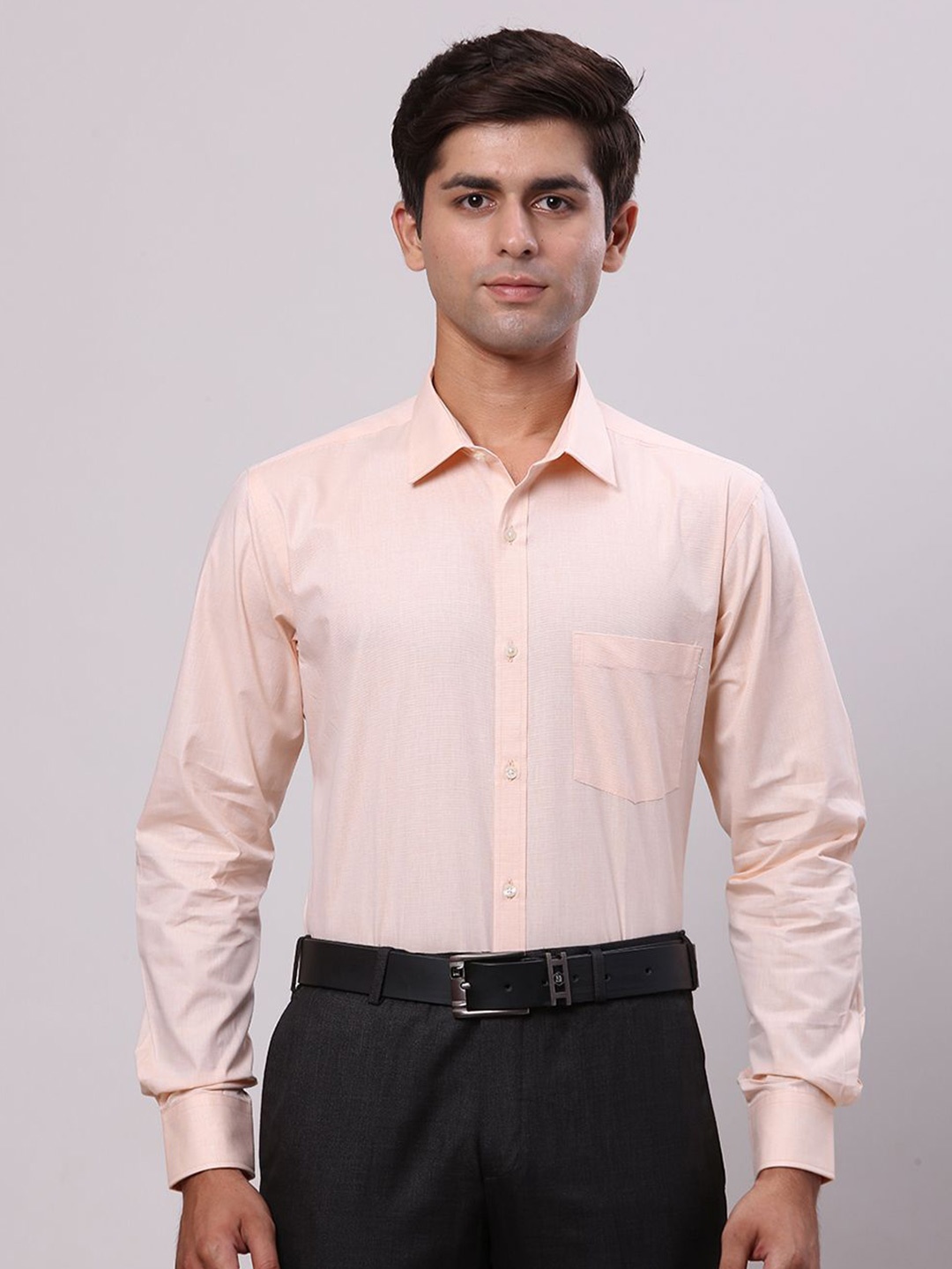 

Park Avenue Men Slim Fit Opaque Casual Shirt, Peach