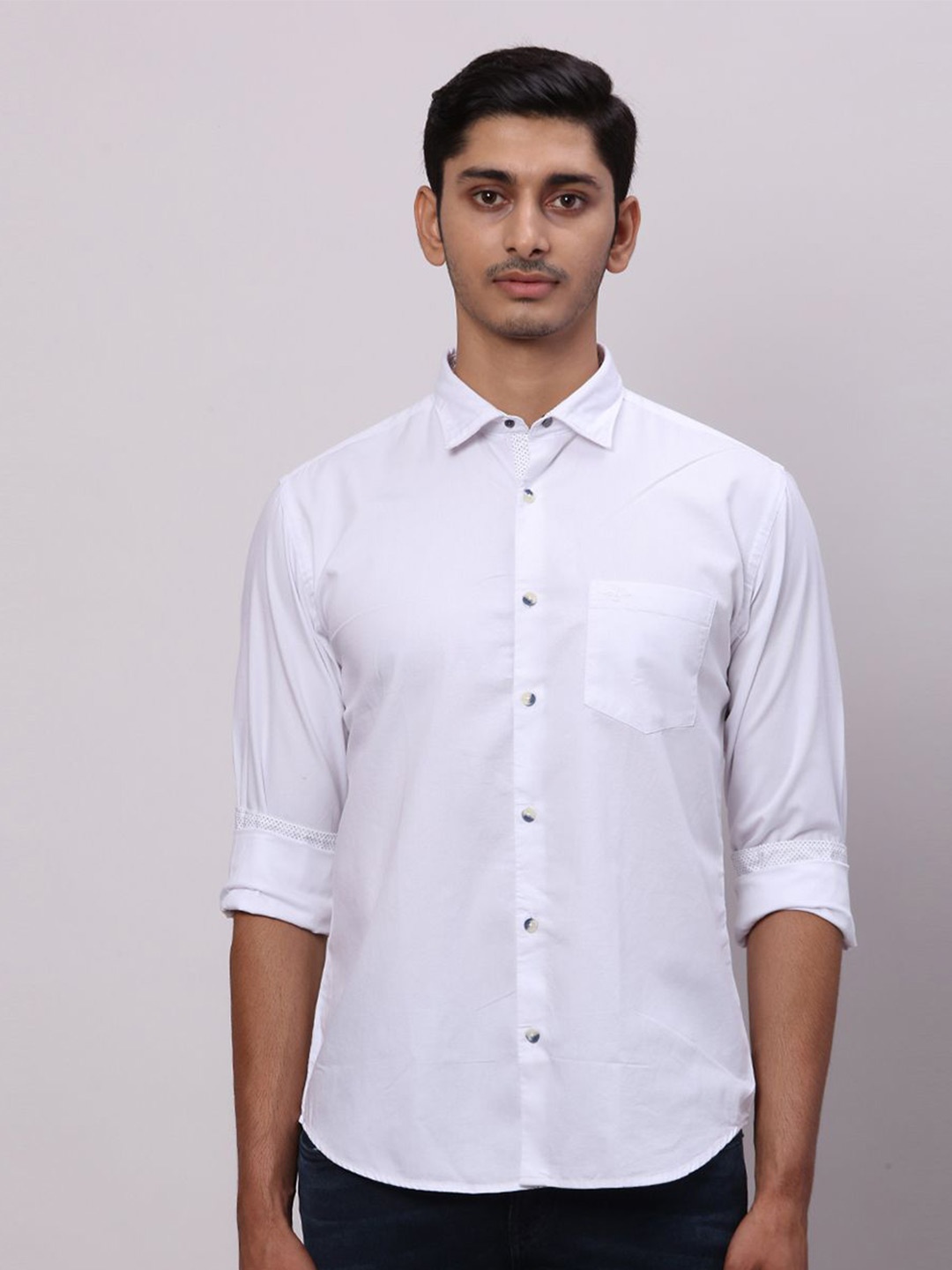 

Park Avenue Men Opaque Solid Slim Fit Spread Collar Formal Shirt, White