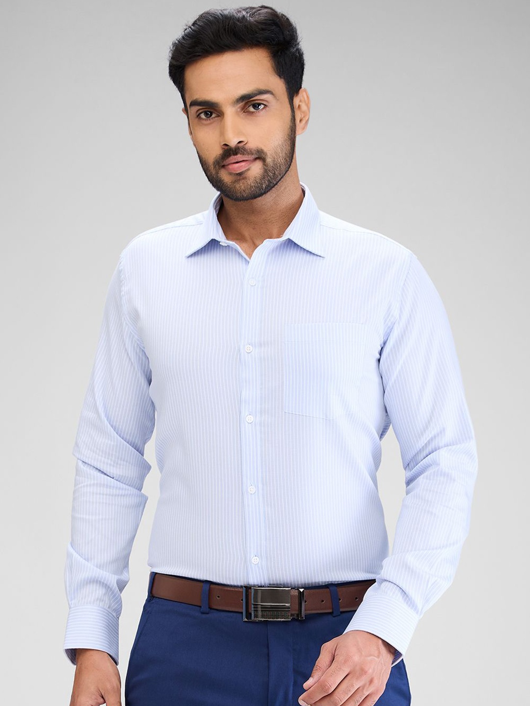 

Park Avenue Men Solid Slim Fit Opaque Casual Shirt, Blue