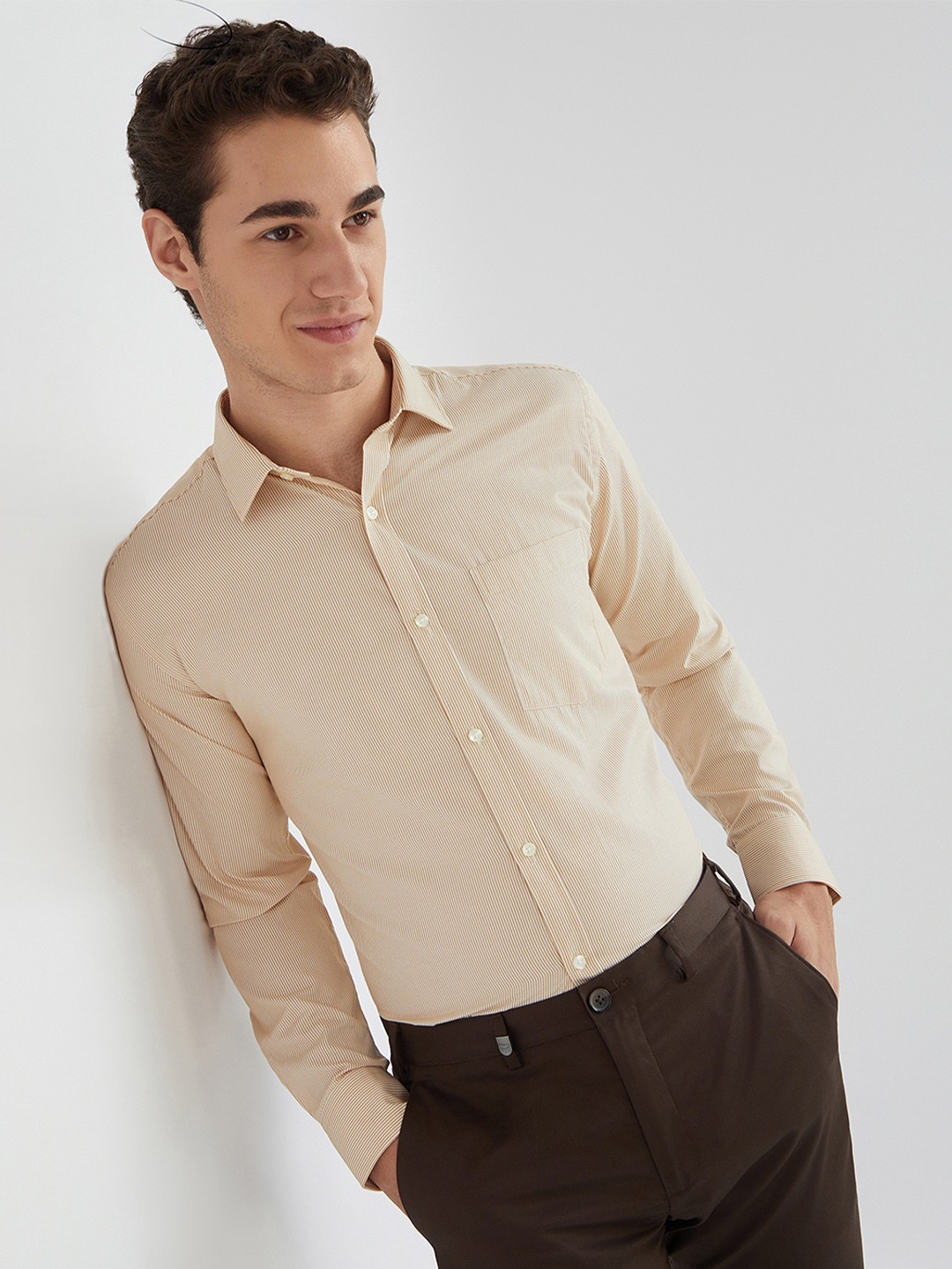

Park Avenue Men Slim Fit Opaque Casual Shirt, Beige