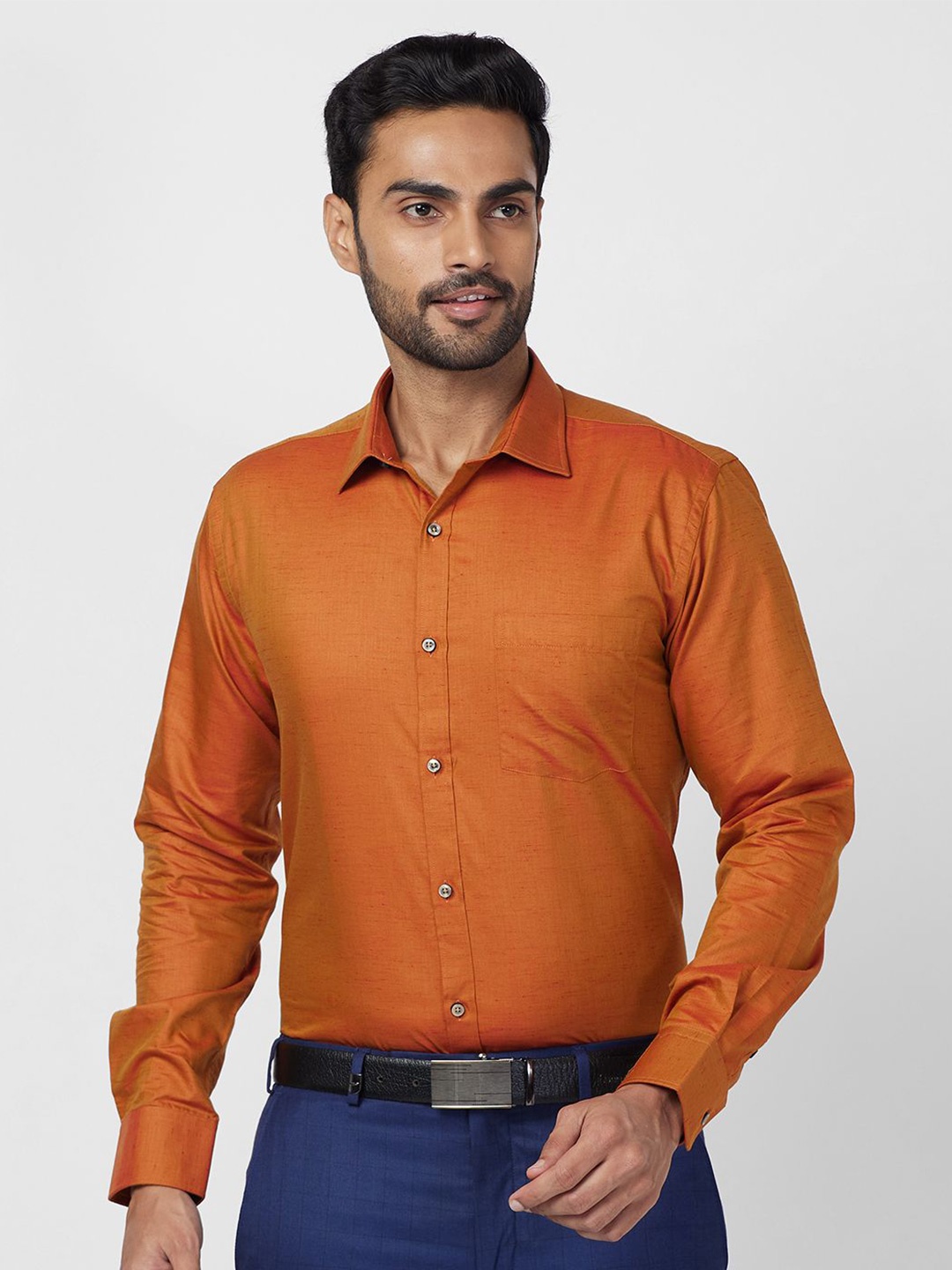 

Park Avenue Men Slim Fit Opaque Casual Shirt, Orange