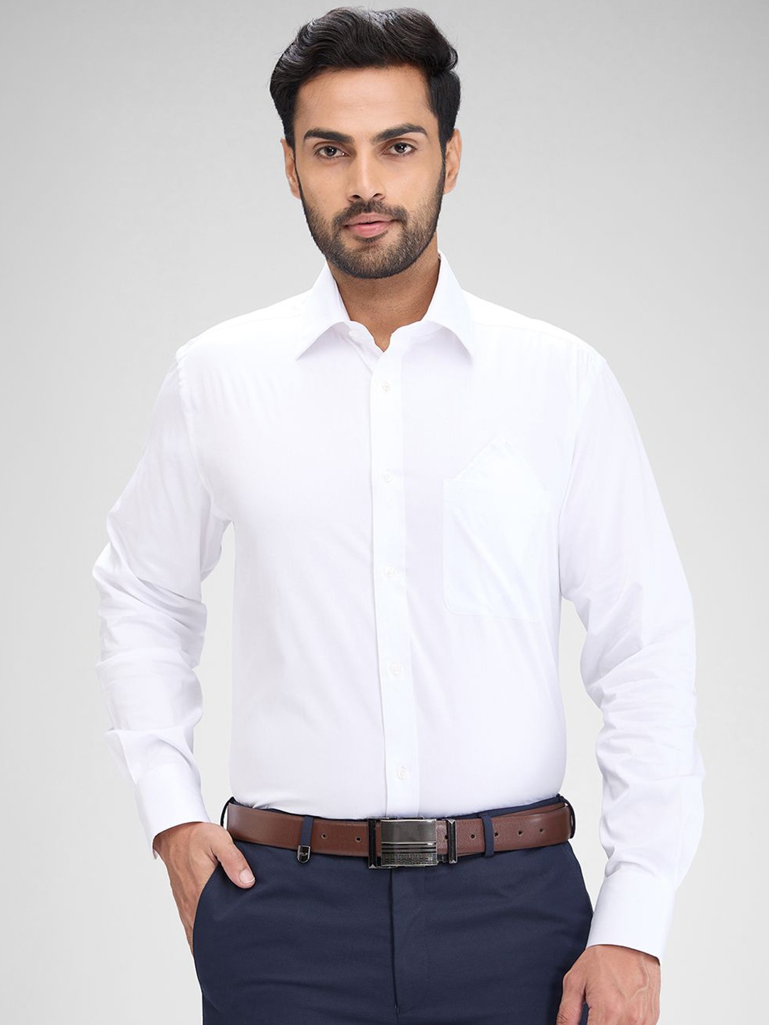

Park Avenue Men Solid Opaque Casual Shirt, White