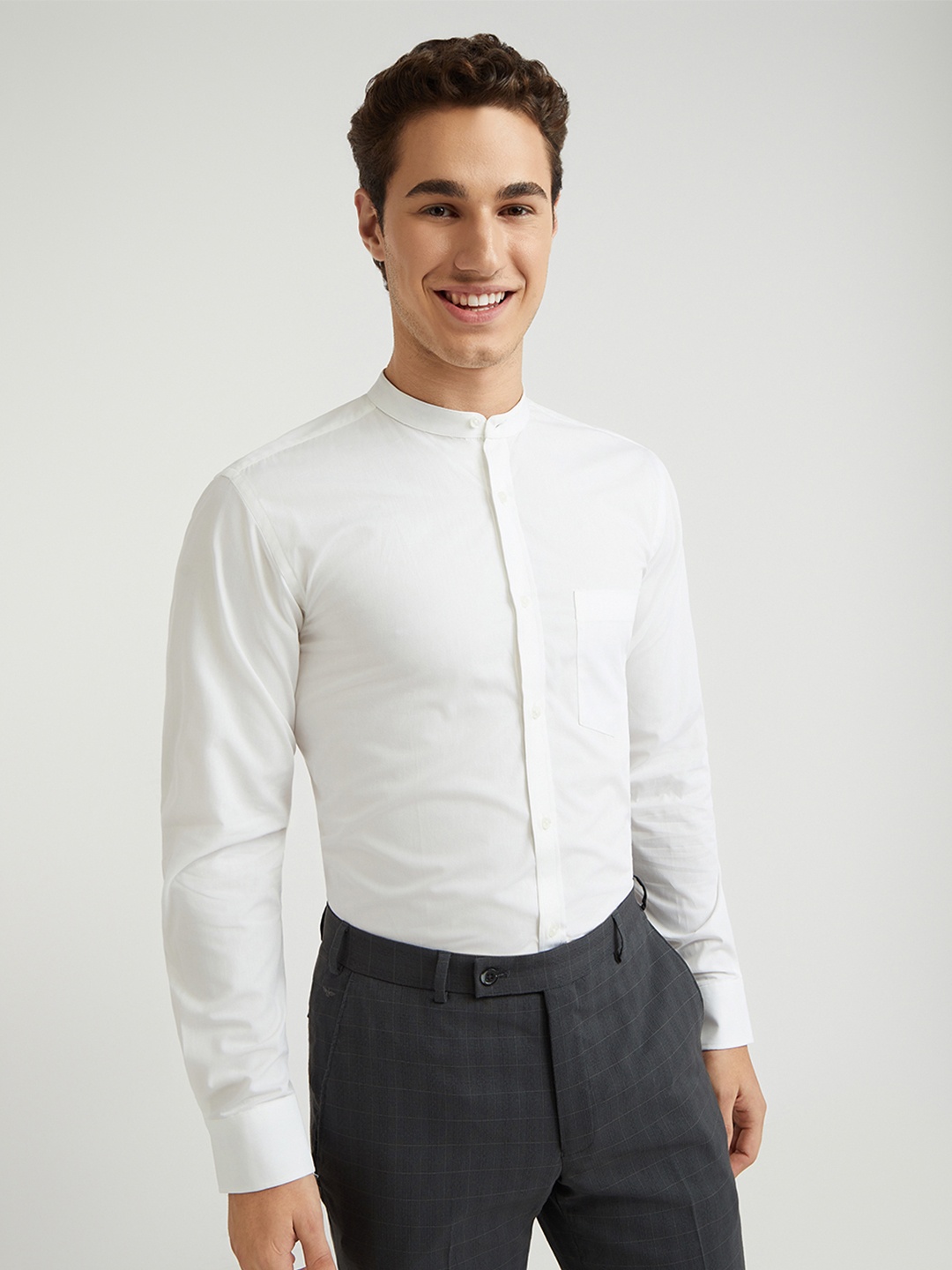 

Park Avenue Men Slim Fit Opaque Spread Collar Formal Shirt, White
