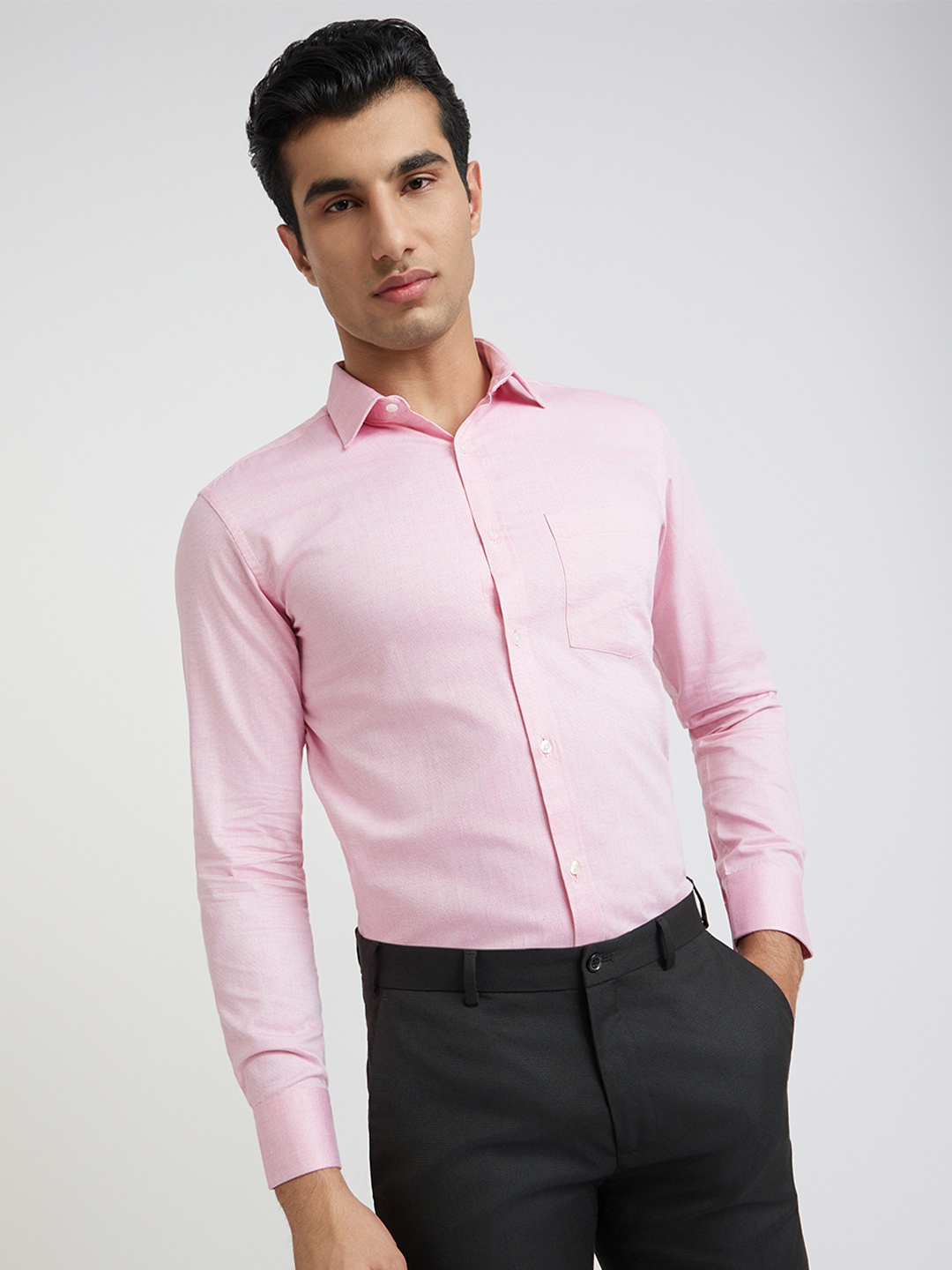

Park Avenue Men Slim Fit Opaque Striped Casual Shirt, Pink