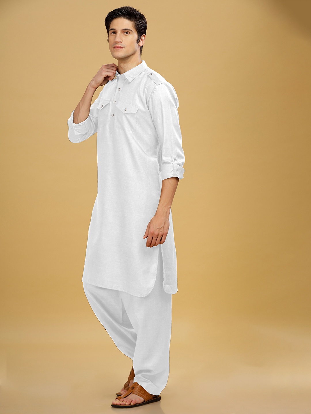 

Anouk Pathani Kurta and Pyjama Set, White