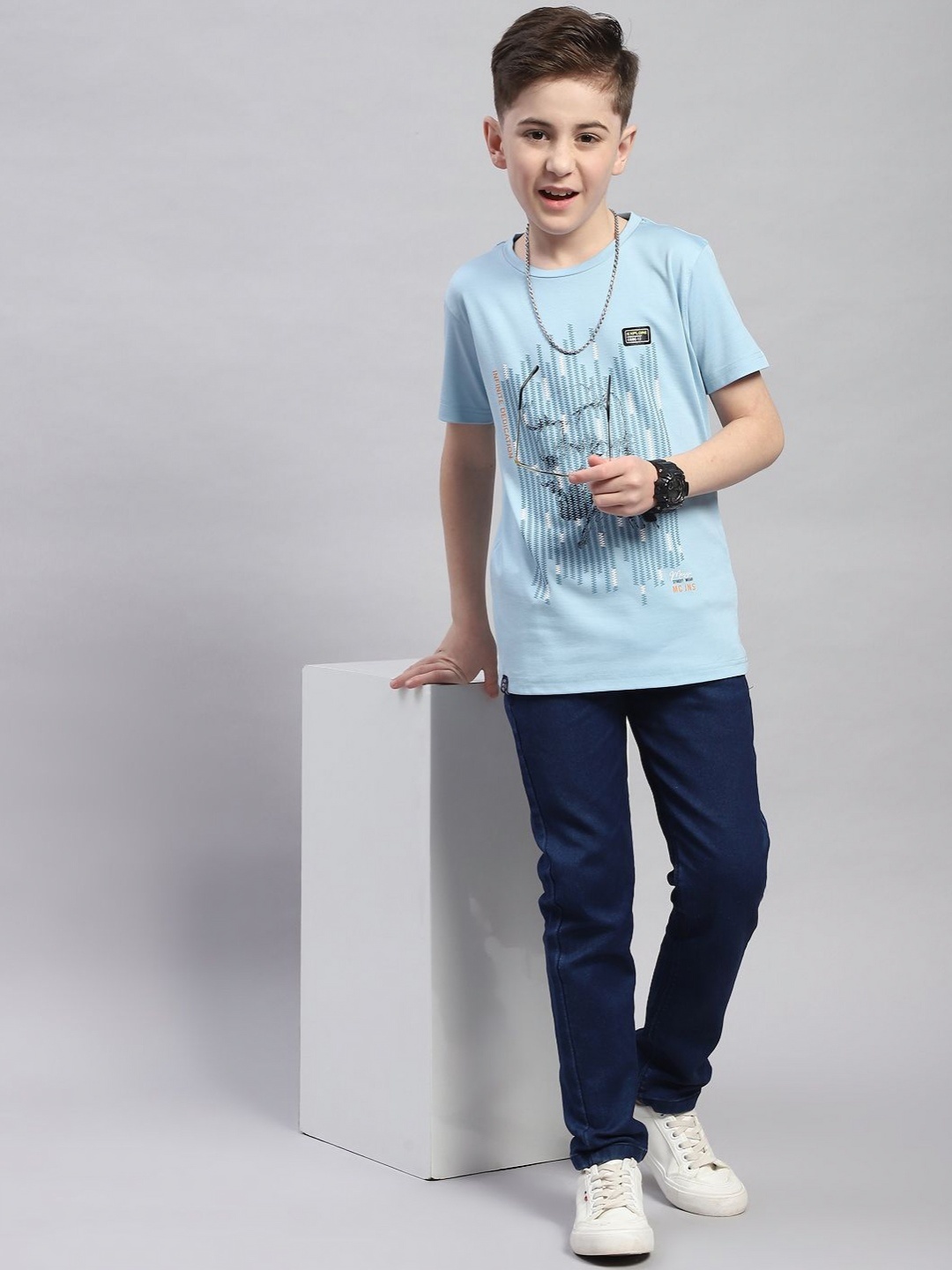 

Monte Carlo Boys Graphic Printed T-shirt, Blue
