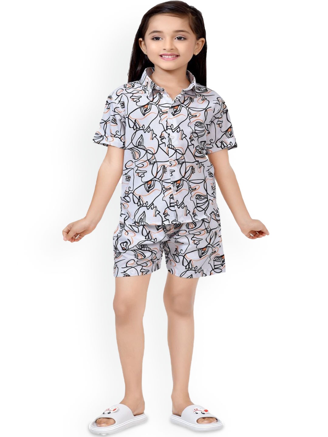 

BAESD Printed Pure Cotton Clothing Set, White