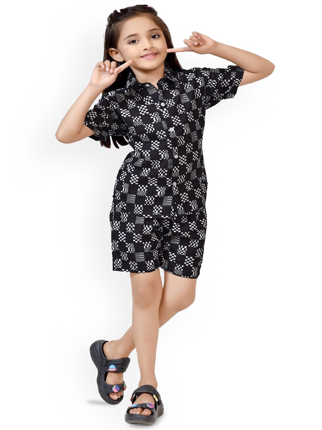 

BAESD Printed Pure Cotton Clothing Set, Black