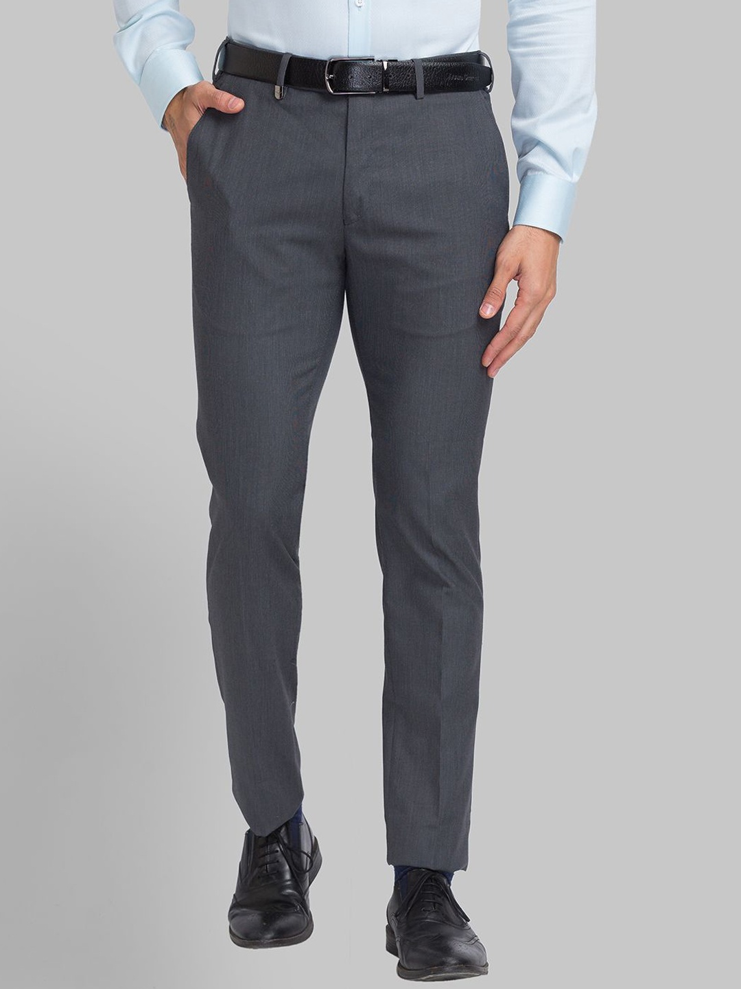 

Park Avenue Men Mid-rise Regular Fit Trousers, Grey