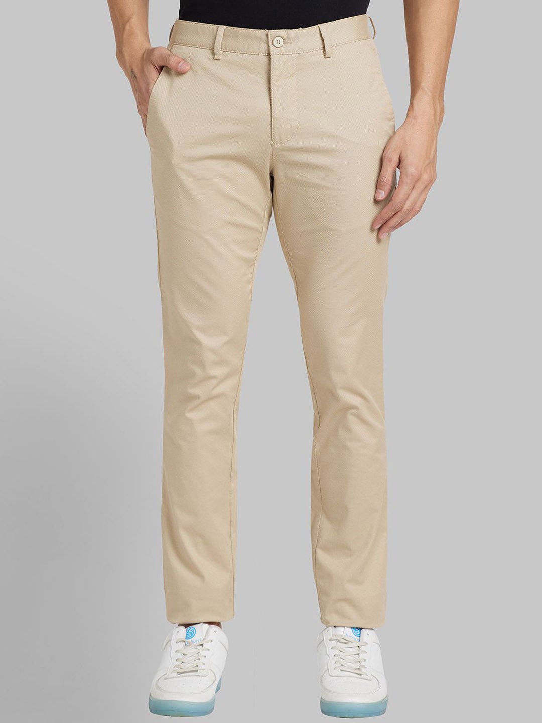 

Park Avenue Men Slim Fit Mid-Rise Cotton Trousers, Beige