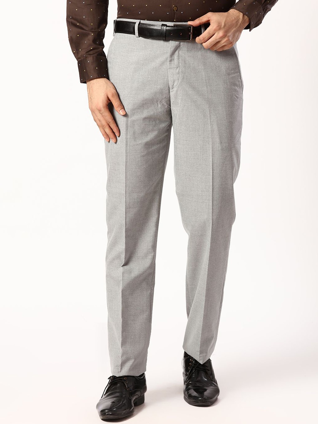 

Park Avenue Men Mid-rise Regular Fit Trousers, Grey