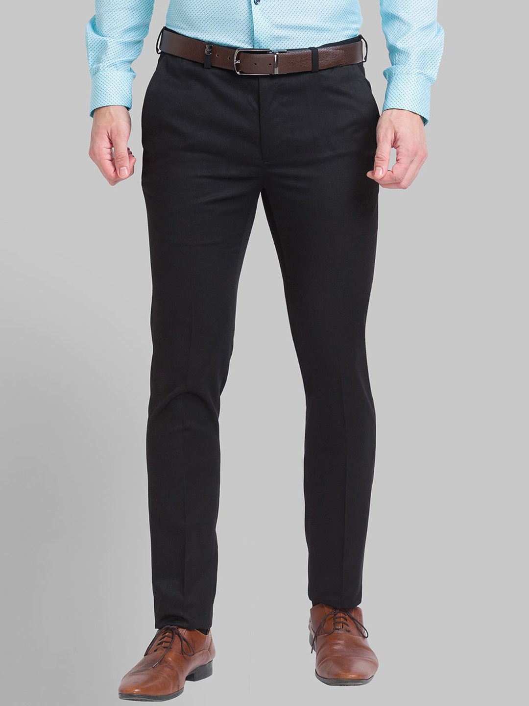 

Park Avenue Men Mid-Rise Slim Fit Formal Trousers, Black