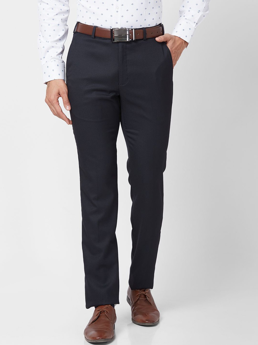 

Park Avenue Men Slim Fit Trousers, Blue