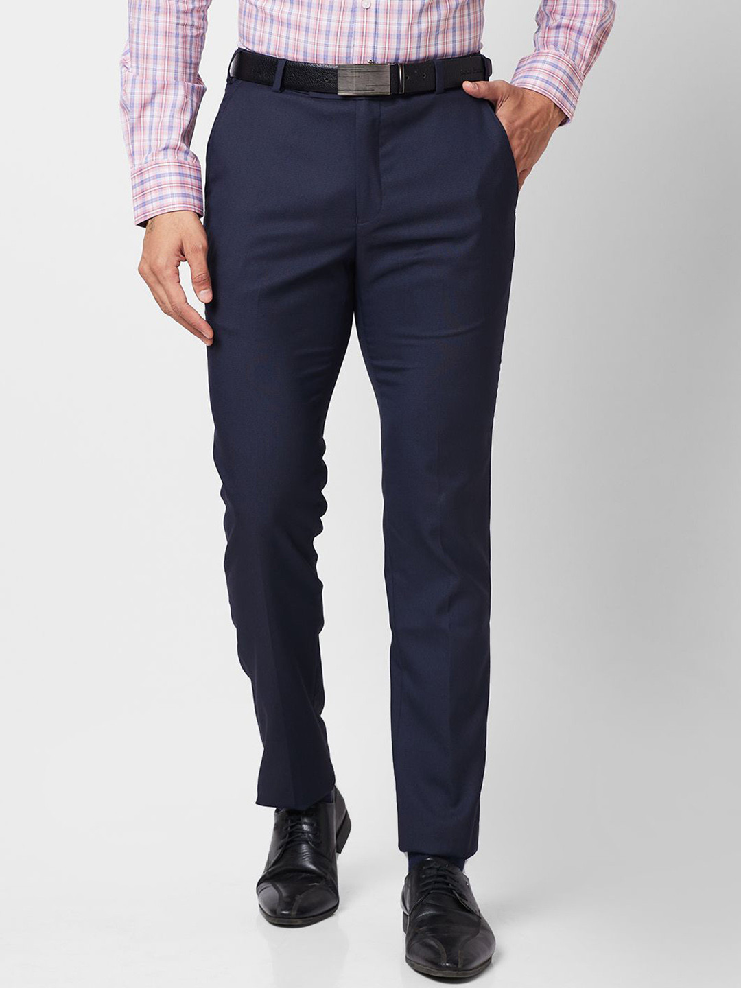 

Park Avenue Men Slim Fit Formal Trousers, Blue