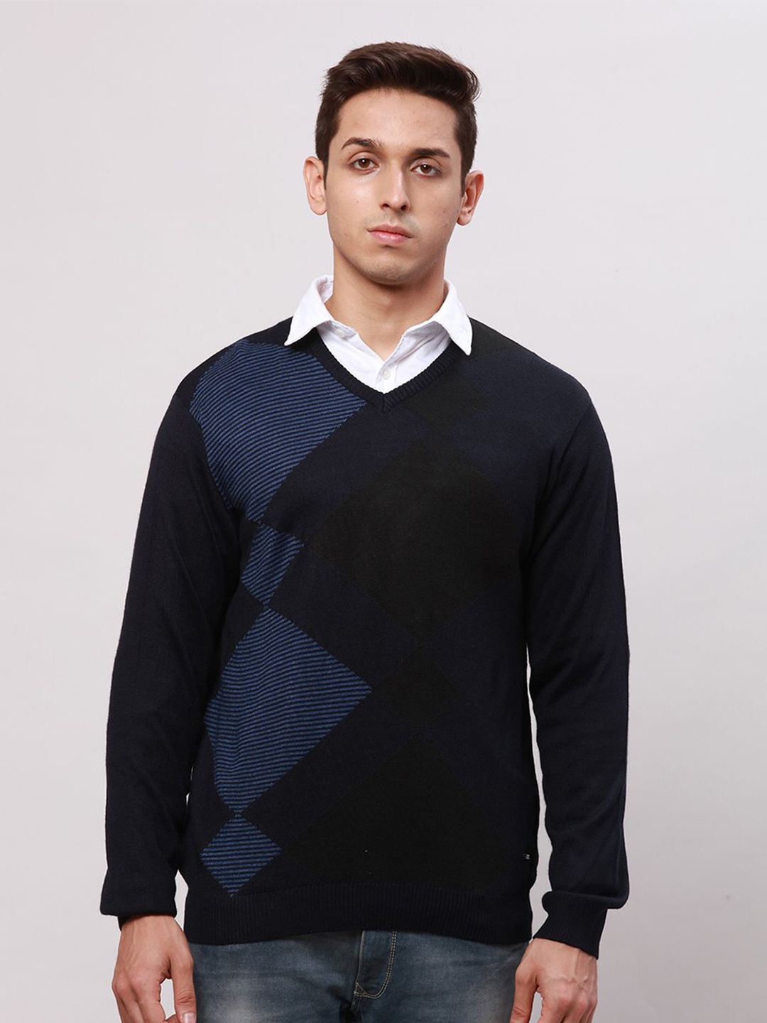 

Park Avenue Men Striped Pullover, Blue