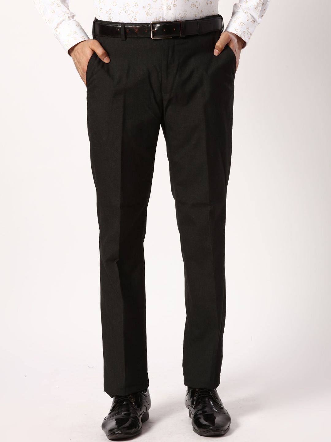 

Park Avenue Men Mid-Rise Regular Fit Formal Trousers, Black