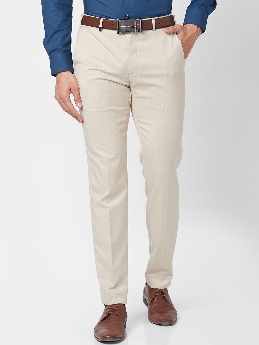 

Park Avenue Men Slim Fit Trousers, Beige