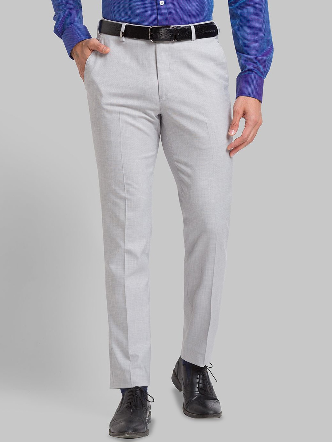 

Park Avenue Men Mid-Rise Slim Fit Formal Trousers, Grey