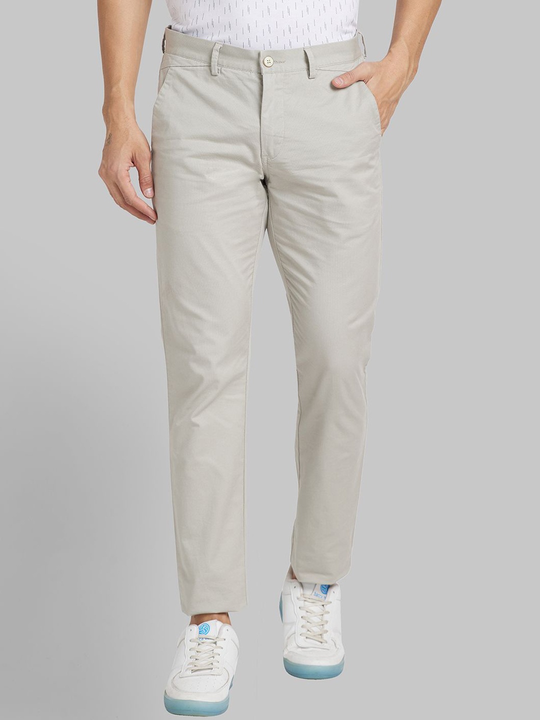 

Park Avenue Men Mid-rise Slim Fit Trousers, Grey