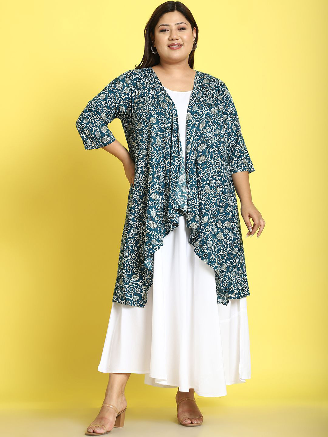 

theRebelinme Printed Plus Size Maxi Dress, Teal