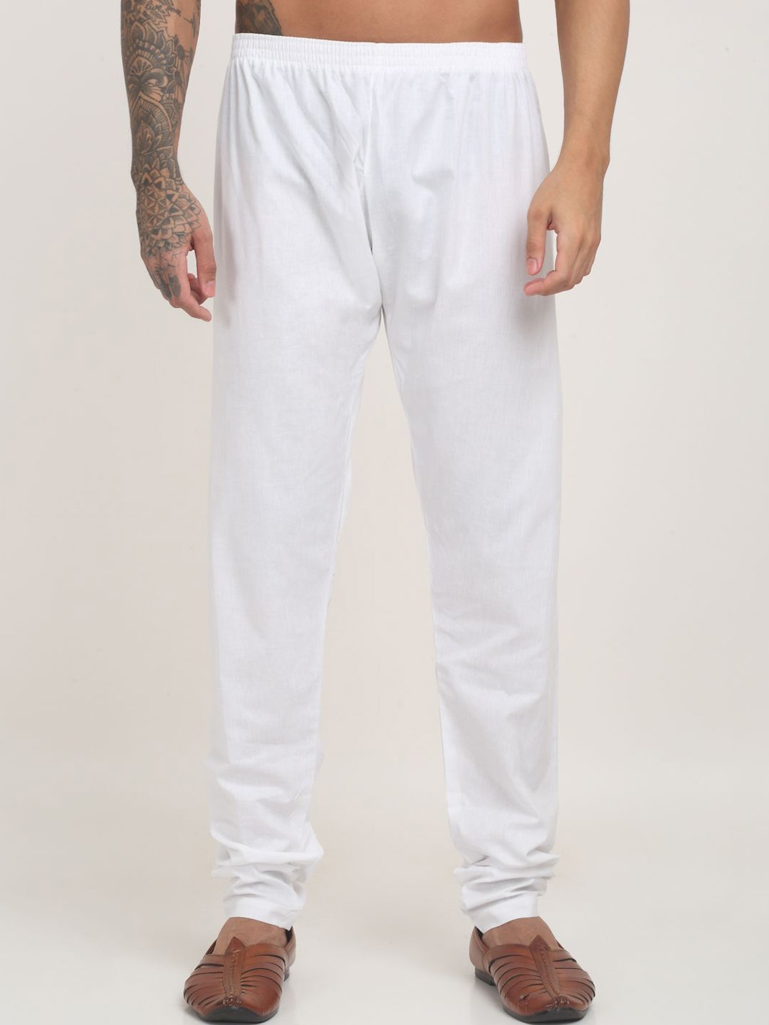 

Arrabi Cotton Churidar Pyjama, White