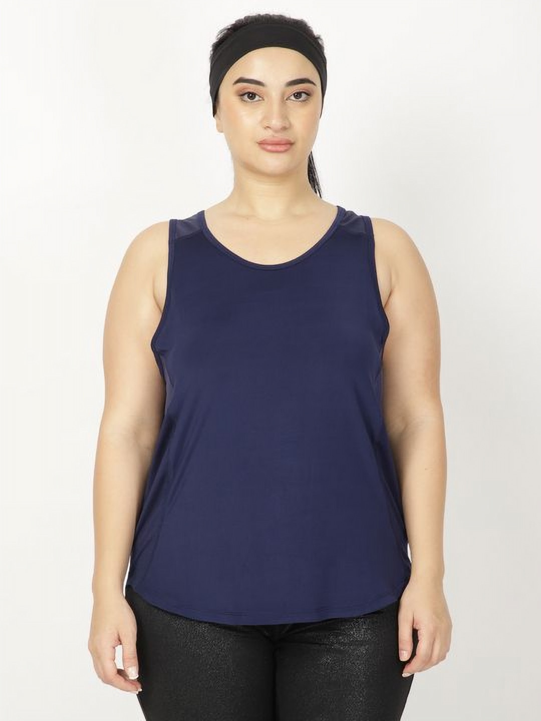 

STUDIOACTIV Solid Women Raw Edge T-shirt, Navy blue