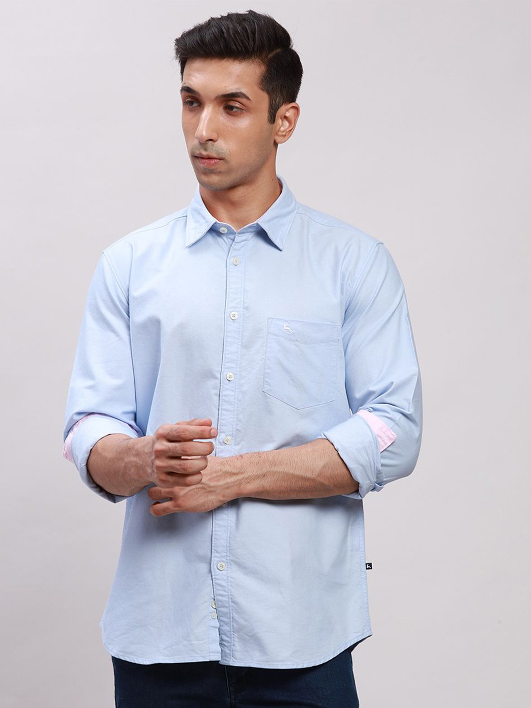 

Parx Men Slim Fit Opaque Casual Shirt, Blue