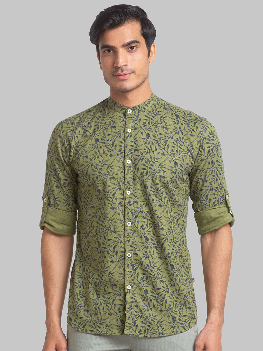 

Parx Men Slim Fit Floral Opaque Printed Casual Shirt, Green