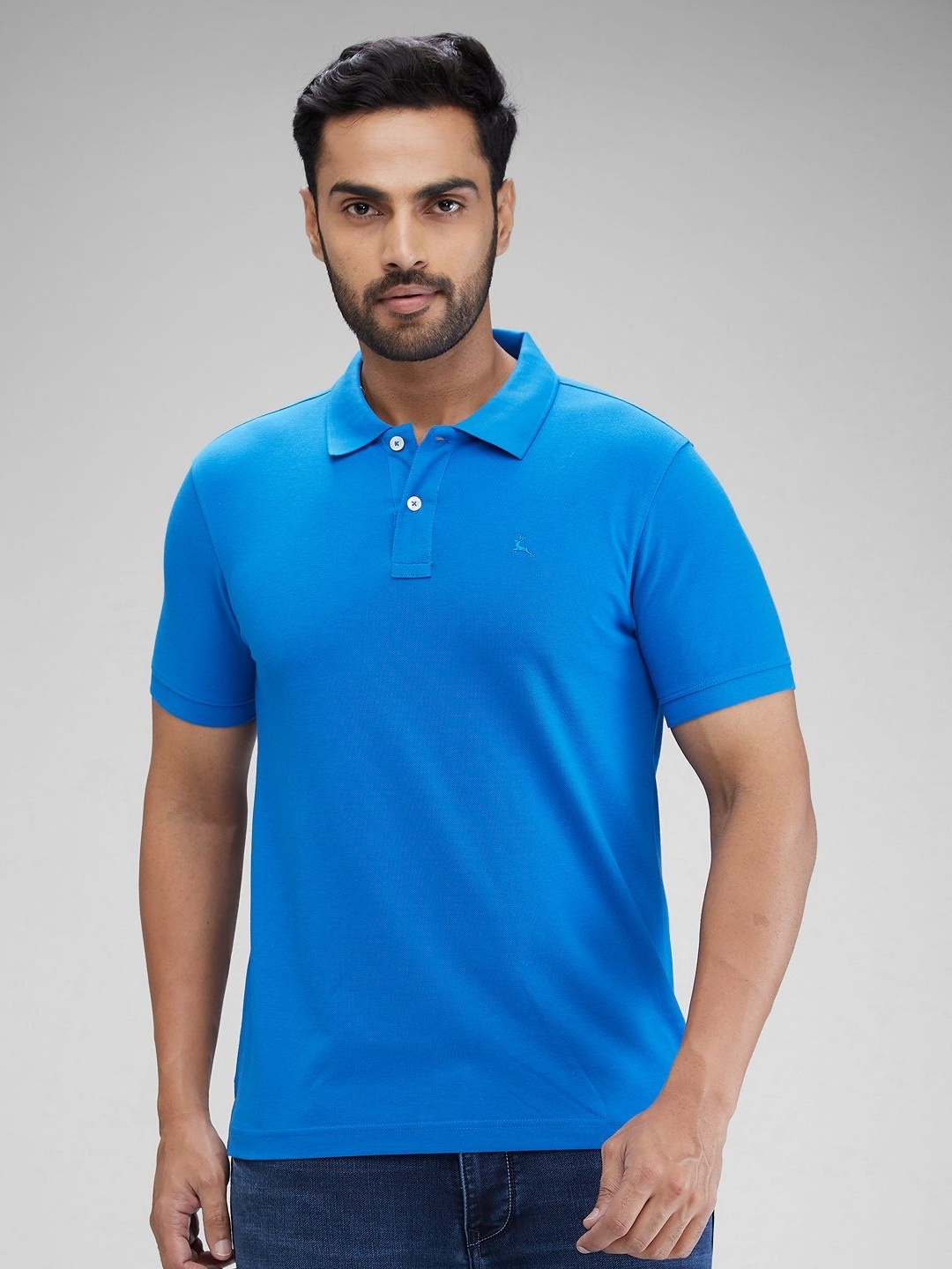 

Parx Men Solid Polo Collar T-shirt, Blue
