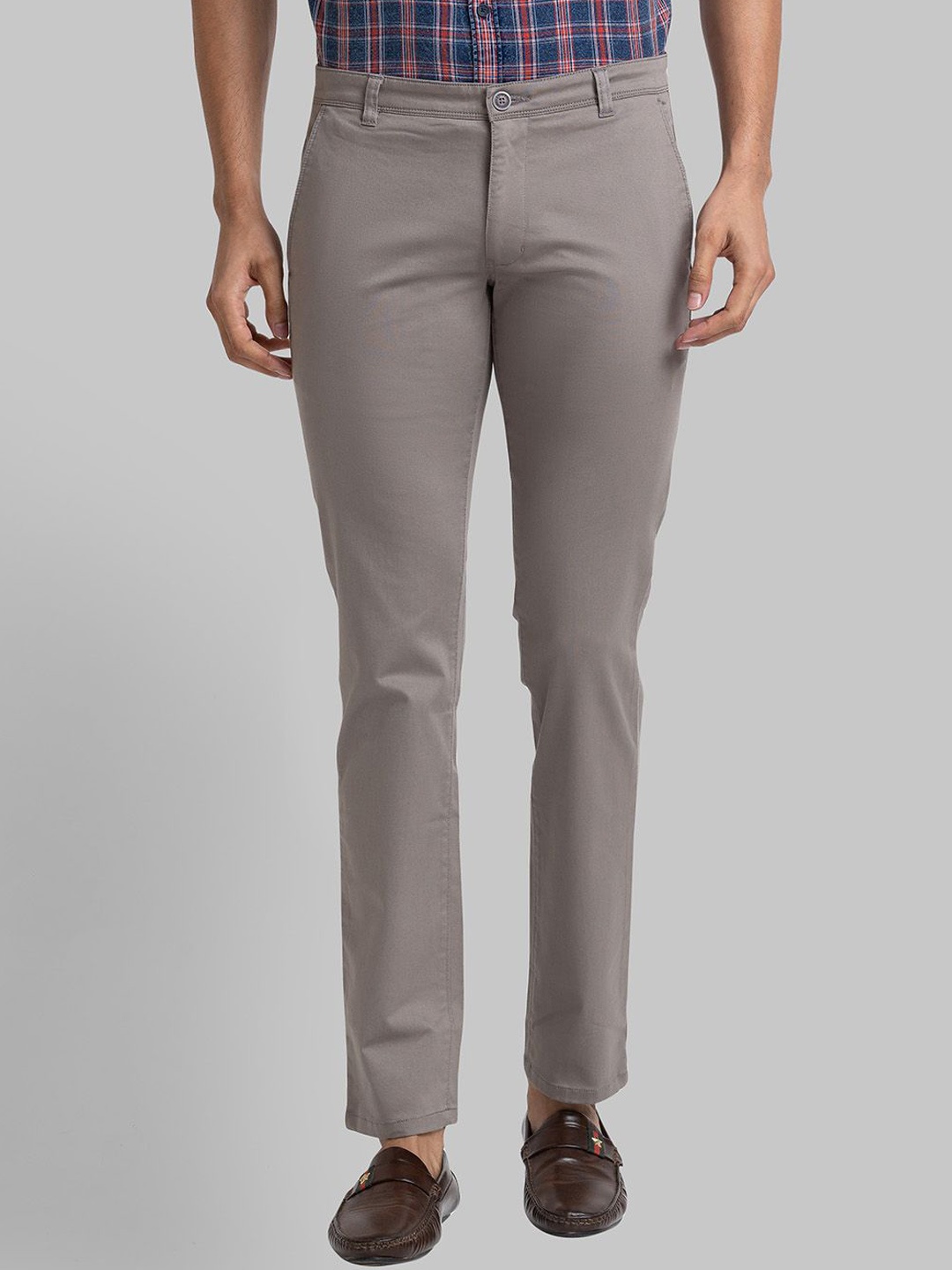 

Parx Men Mid-Rise Tapered Fit Trousers, Grey