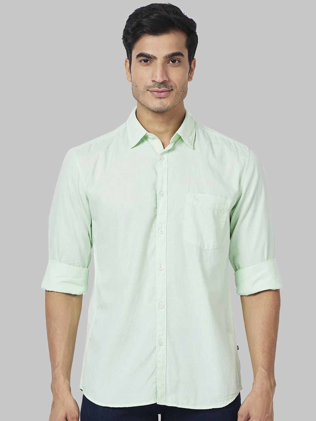 

Parx Men Slim Fit Opaque Casual Shirt, Green