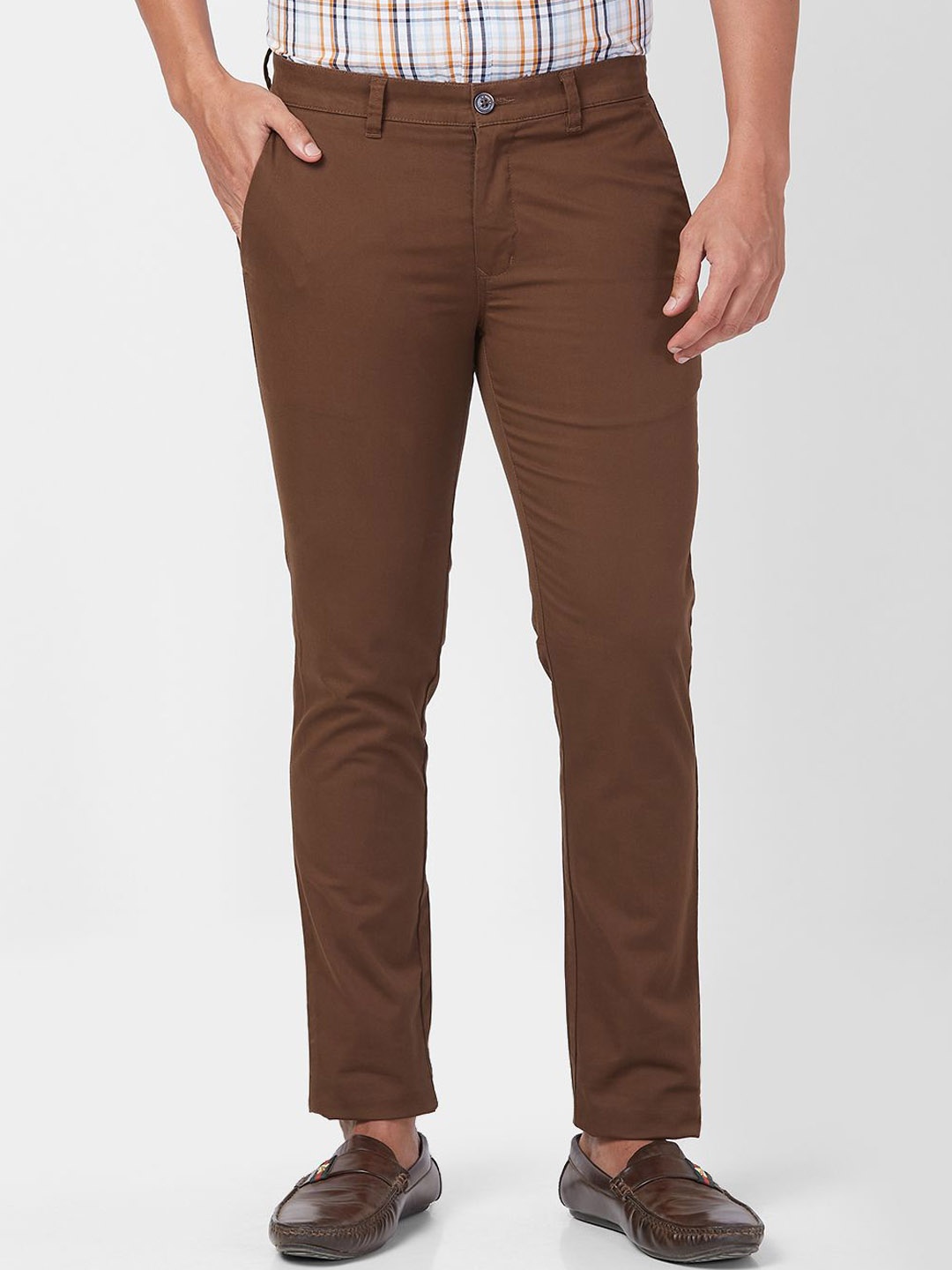 

Parx Men Slim Fit Trousers, Brown