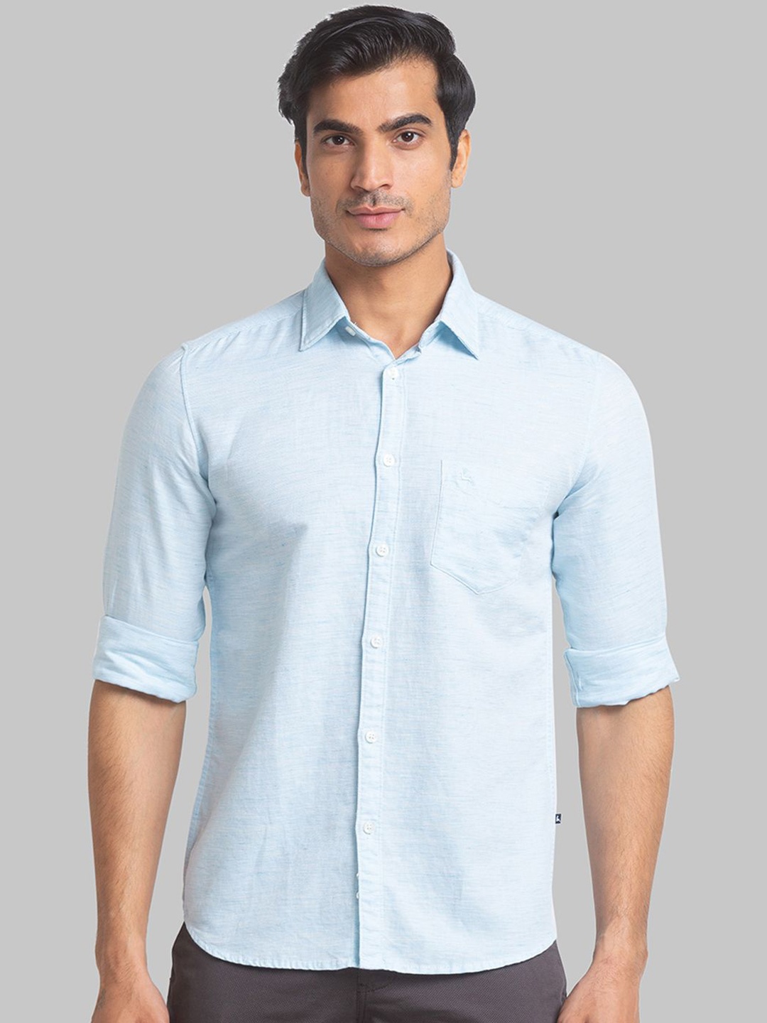 

Parx Men Slim Fit Opaque Casual Shirt, Blue