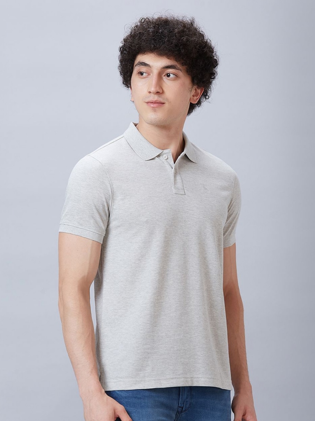 

Parx Men Solid Polo Collar T-shirt, Grey