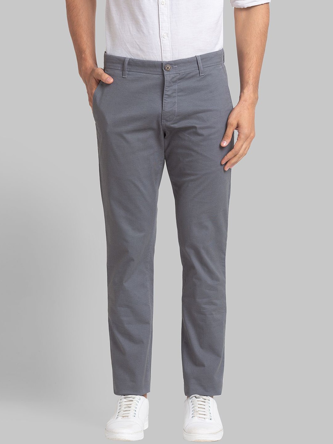 

Parx Men Tapered Fit Trousers, Grey