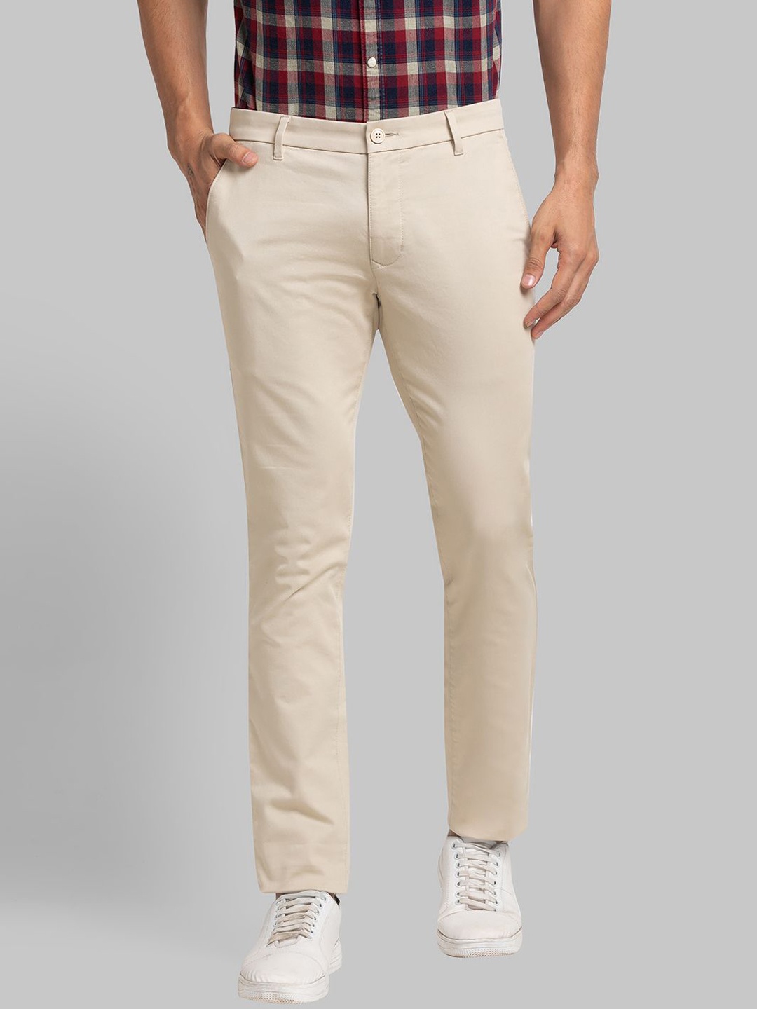 

Parx Men Mid-Rise Slim Fit Trousers, Brown