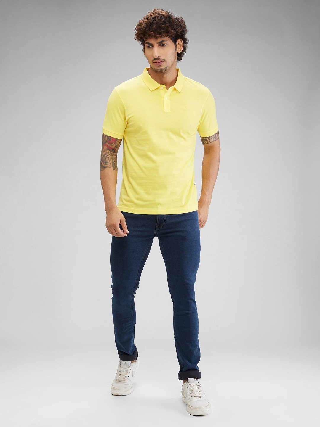 

Parx Men Solid Polo Collar T-shirt, Yellow